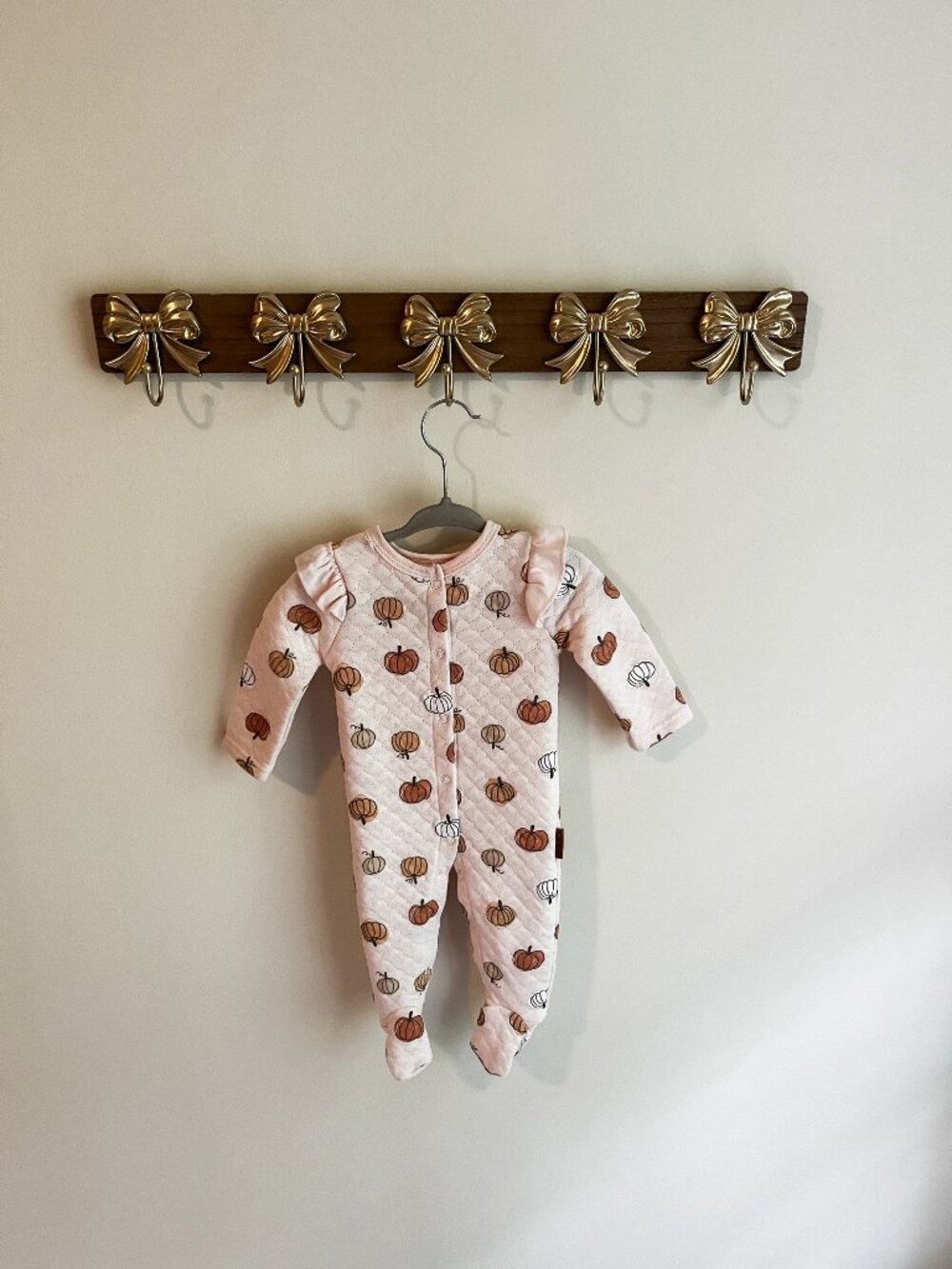 Lila & Jack Girls Pumpkin Button Up Romper Size 3-6 Months